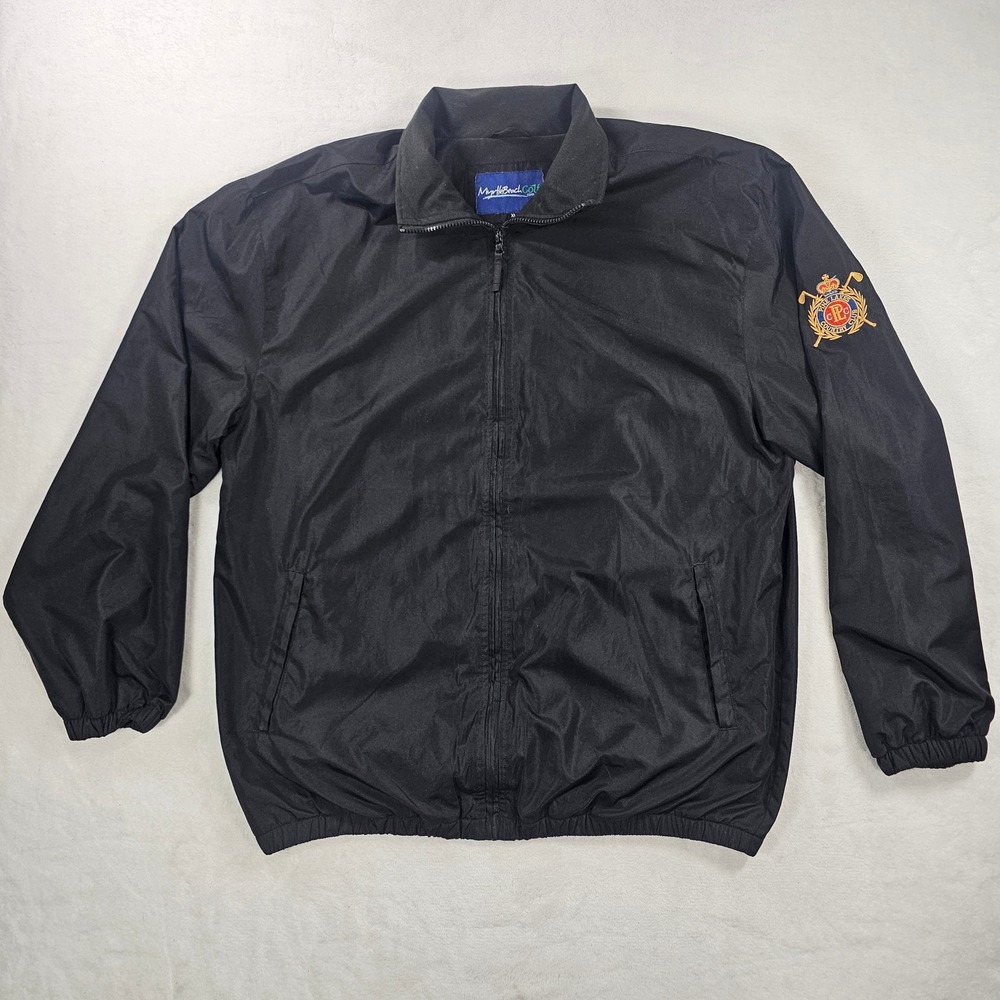 Myrtle Beach Golf Jacket Mens XL Black Excellent Pine Lakes Country Club Zip Up